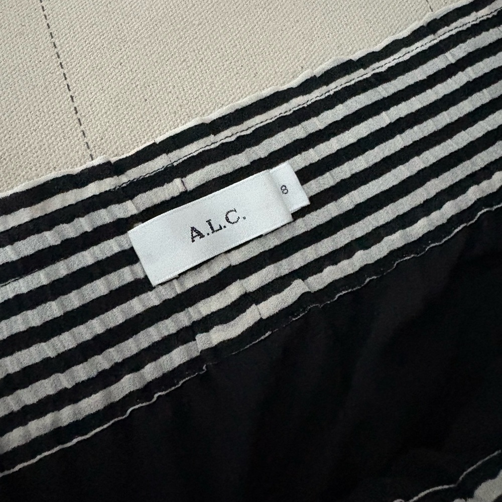 A.L.C. Silk Striped Button Down Skirt Size 8 - Picture 9 of 14